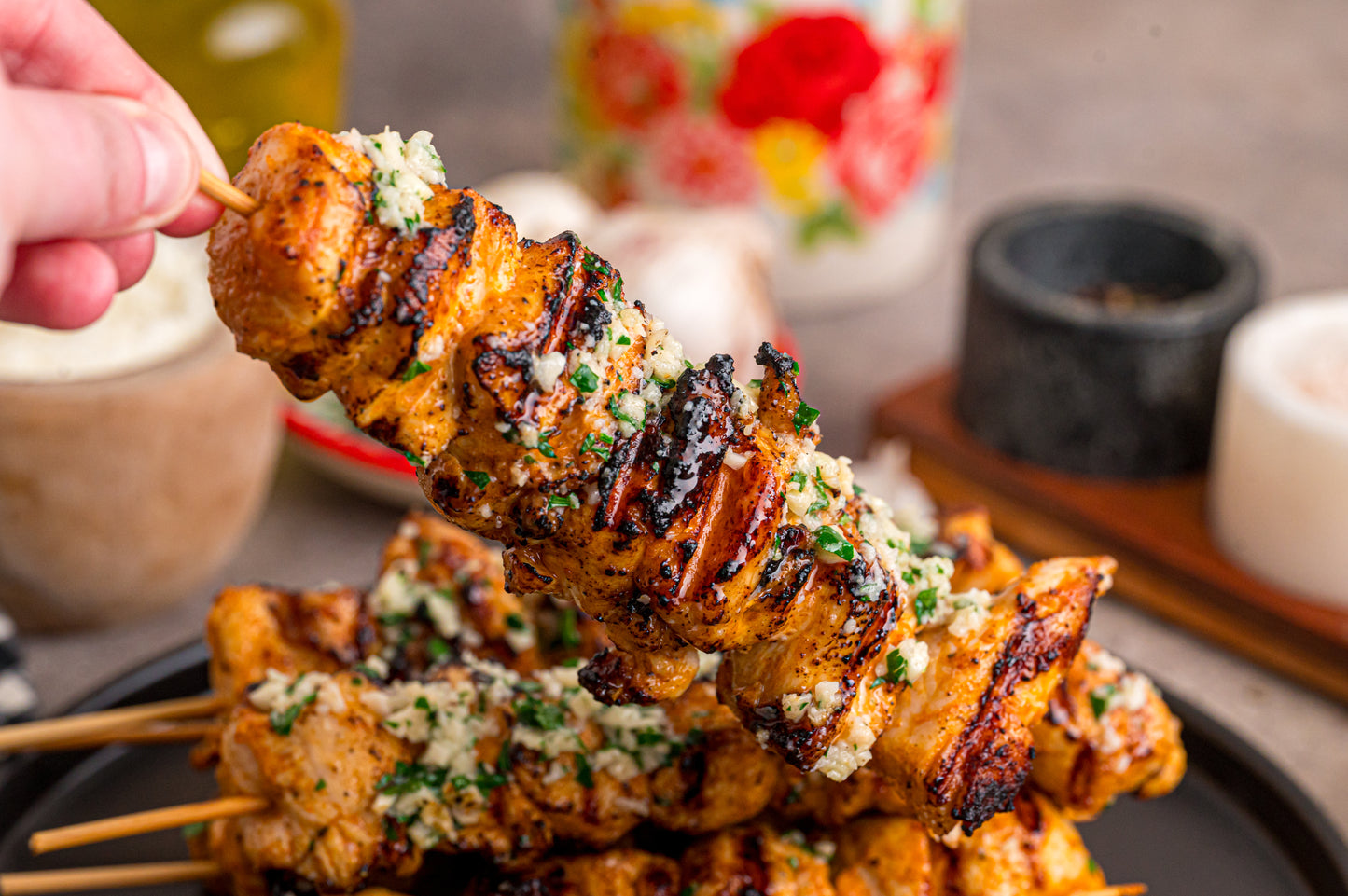 Garlic Parmesan Chicken Skewers